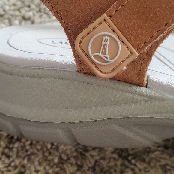 Lands End All Weather‎ Suede Walking Sandal Women’s Sz 9D Brown Adjustable Strap - Picture 11 of 14